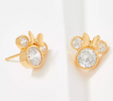 Diamoniuqe Disney Minnie Bezel Set Studs, 18K gold-plated sterling silver